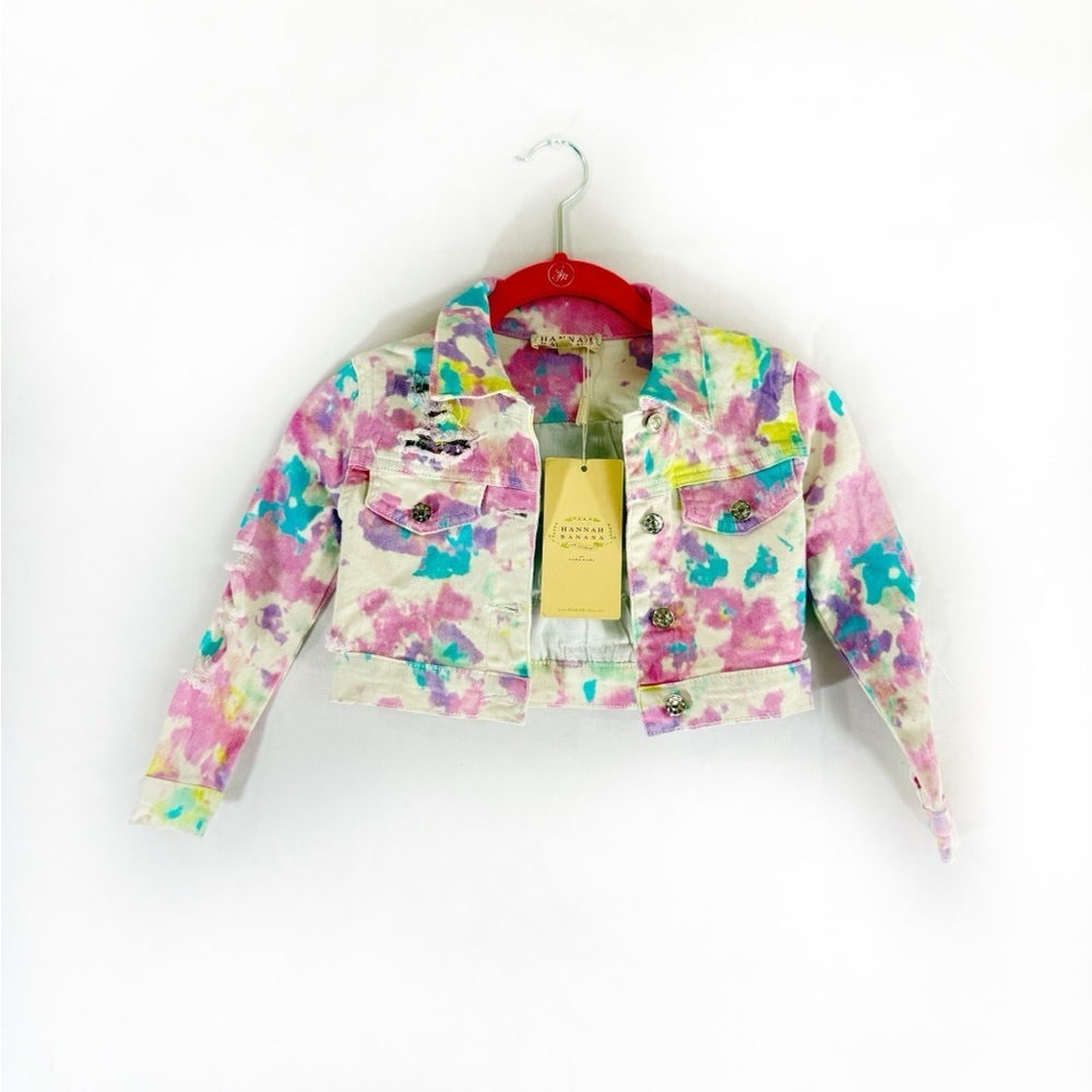 Hannah Banana Toddler Girls tie-dye Jean Jacket Size 4